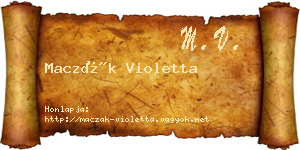 Maczák Violetta névjegykártya